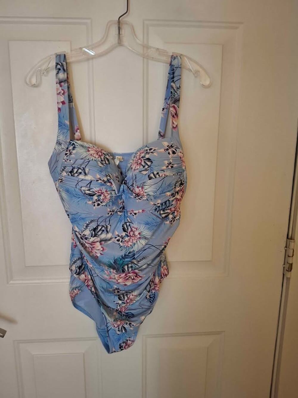 Sea Level light blue floral one-piece swimsuit. Size 14